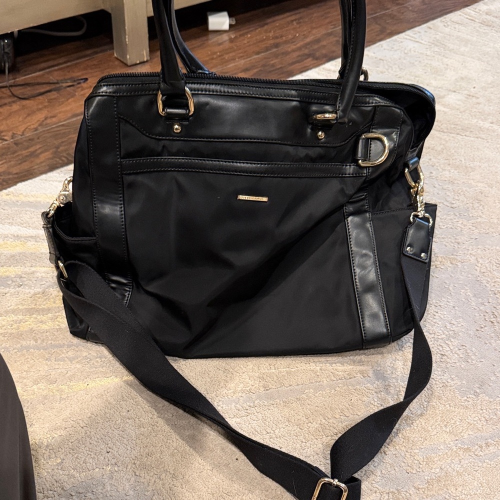 Rebecca Minkoff Leather‎ Knocked Up Diaper Bag Women's Black Travel Everyday
